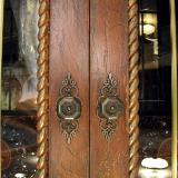 Cabinet detail with bronze edging