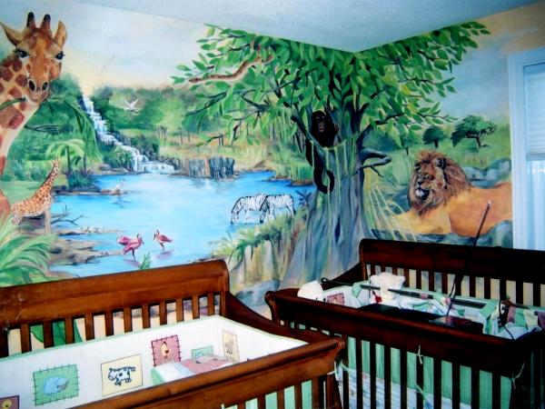 Nursery jungle scene
