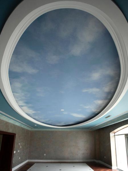 Cloud ceiling in dining room