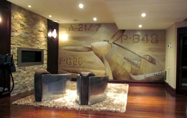 Fighter plane mural