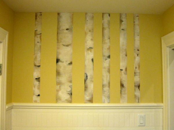 Birch trees in Laundry room