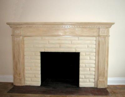 refinished brick and mantle