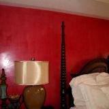Red venetian plaster in Master bedroom