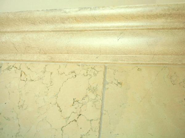 Faux Botachino marble paint finish to match walls